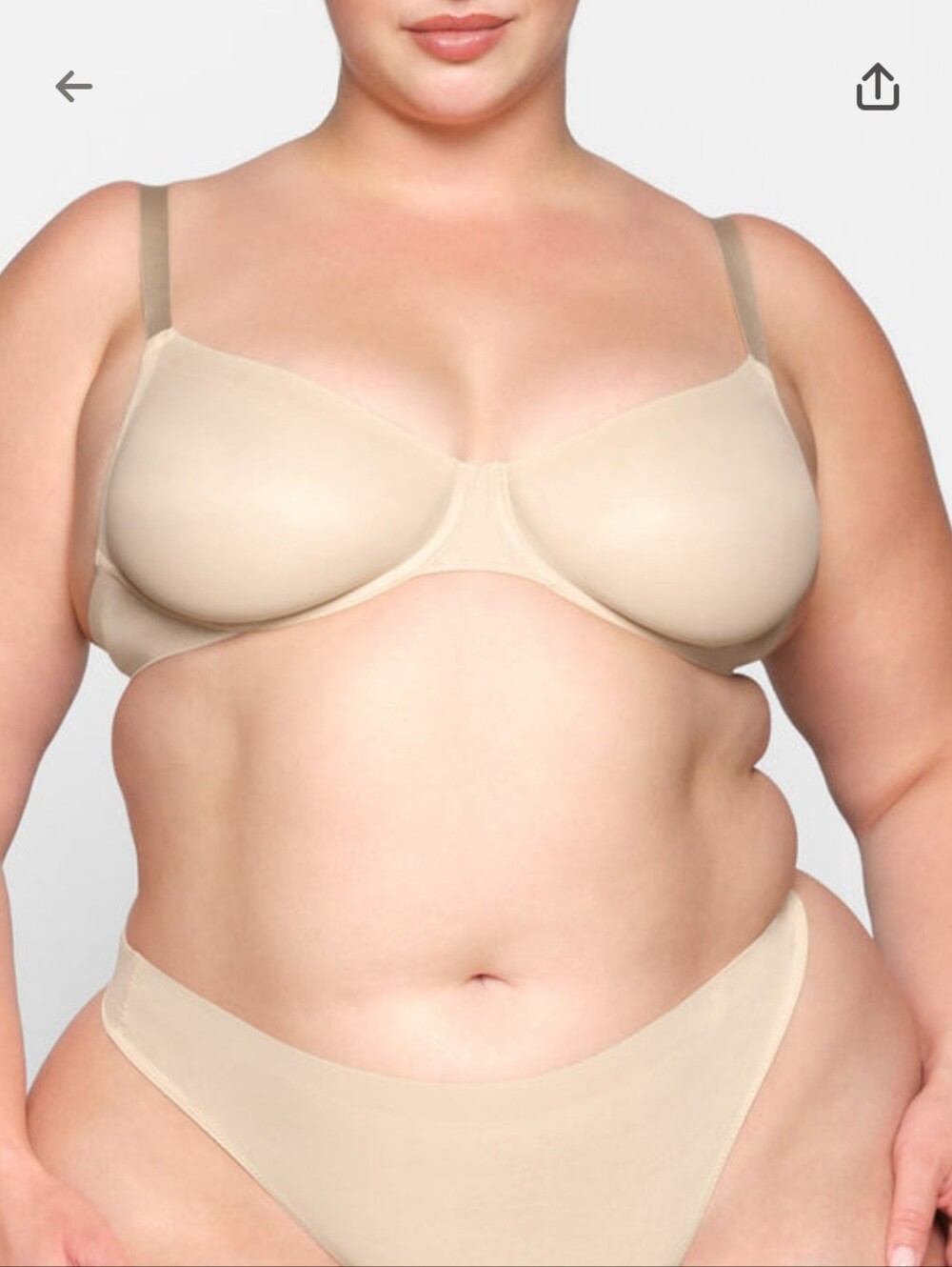 SKIMS No Show UNLINED DEMI BRA | SAND 34DDD/F